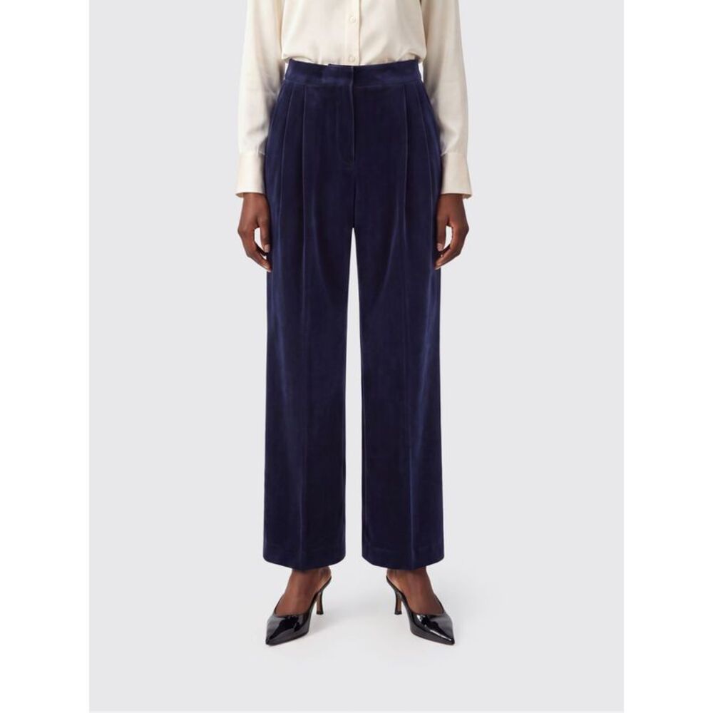Jil Sander Women Jil Sander Wide-Leg Pleated Velvet Tailored Trousers
